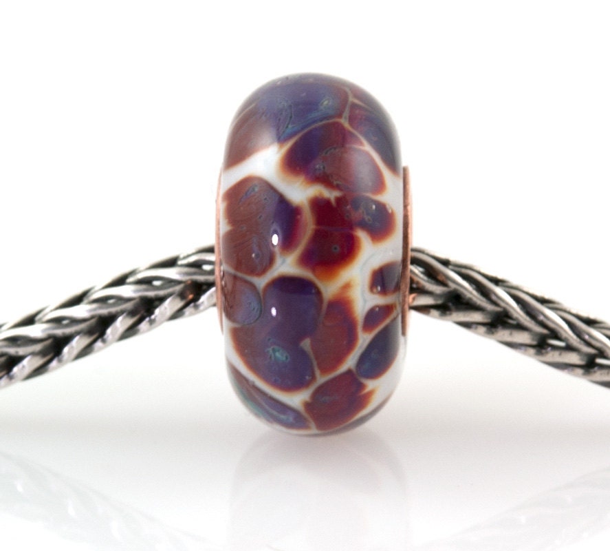 Copper Cored Purple-Pink Artisan Lampwork Glass Bead B0941-6