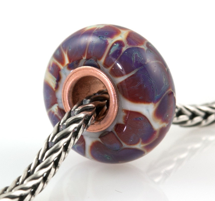 Copper Cored Purple-Pink Artisan Lampwork Glass Bead B0941-6