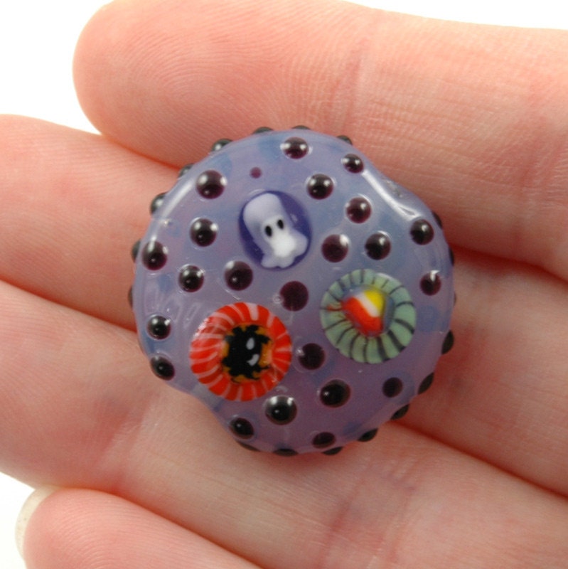 Halloween Fun Focal Lampwork Glass Bead